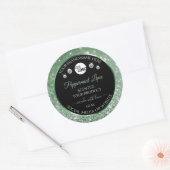 フォレストグリーングリッターブラック製品ラベルとロゴ ラウンドシール (封筒)