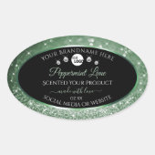フォレストグリーングリッターブラック製品ラベルとロゴ 楕円形シール (正面)