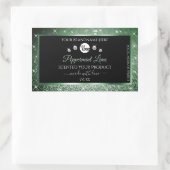 フォレストグリーングリッターブラック製品ラベルとロゴ 長方形シール (バッグ)