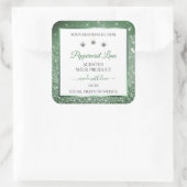 フォレストグリーングリッターホワイトプロダクトラベルダイヤモンド スクエアシール (バッグ)