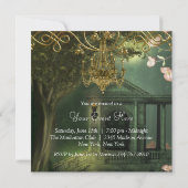 フォレストグリーンゴールドシャンデリアパーティー招待状 招待状 (裏面)