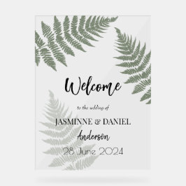 フォレストグリーンシダ結婚ズアウトドア アクリルサイン