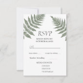 フォレストグリーンシダ結婚ズアウトドア 出欠カード (正面)
