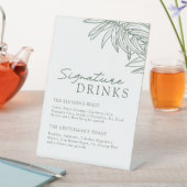 フォレストグリーンシンプルボタニカルシグネチャードリンク 台座サイン (インサイチュ)