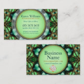 フォレストグリーンジュエルハート名刺 名刺 (正面/裏面)