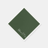 フォレストグリーンスクリプト名結婚のカクテル スタンダードカクテルナプキン (角)