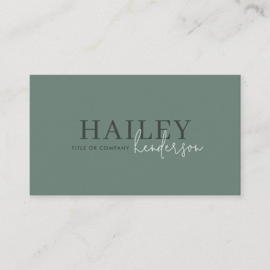 フォレストグリーンスタイリッシュQRコード 名刺 (正面)