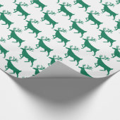 フォレストグリーンスタグトナカイ白 ラッピングペーパー (角)
