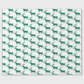 フォレストグリーンスタグトナカイ白 ラッピングペーパー (フラット)