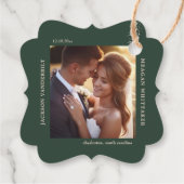 フォレストグリーンスタックイニシャルモノグラム結婚ズ フェイバータグ (裏面)