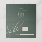 フォレストグリーンスタックイニシャルモノグラム結婚ズ プレイスカード (外部開封)