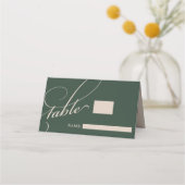 フォレストグリーンスタックイニシャルモノグラム結婚ズ プレイスカード (正面)