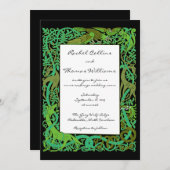 フォレストグリーンズケルト動物結婚式招待状 招待状 (正面/裏面)