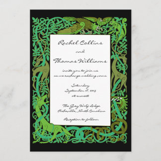 フォレストグリーンズケルト動物結婚式招待状 招待状