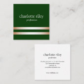 フォレストグリーンダブルバラ金ゴールドスタイリッシュ スクエア名刺 (正面/裏面)