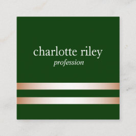 フォレストグリーンダブルバラ金ゴールドスタイリッシュ スクエア名刺