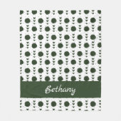 フォレストグリーンチアリーダーPOM POMS & POMSハートパターン フリースブランケット (正面)