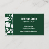 フォレストグリーンハワイアントロピカルハイビスカス; Palm 名刺 (裏面)