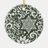 フォレストグリーンパーソナライズされたクリスマスツリーフェスティバル セラミックオーナメント (正面)