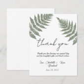 フォレストグリーンファーンズのウェディングサンクス サンキューカード (正面/裏面)