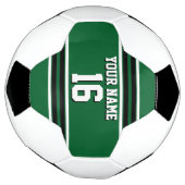 フォレストグリーンブラックチームジャージカスタムー番号名 サッカーボール (回転)