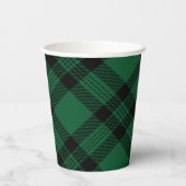 フォレストグリーンプレイド紙カップ 紙コップ (裏面)