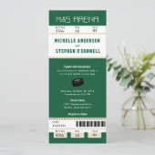 フォレストグリーンホッケーチケット結婚式招待状 招待状 (スタンド正面)