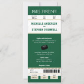 フォレストグリーンホッケーチケット結婚式招待状 招待状 (正面)