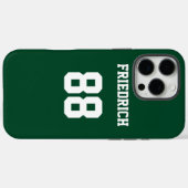 フォレストグリーンホワイトジャージーの名前番号 Case-Mate iPhoneケース (裏面 (横))