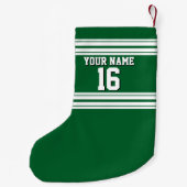 フォレストグリーンホワイトチームジャージカスタムー番号名 スモールクリスマスストッキング (裏面)