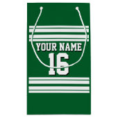 フォレストグリーンホワイトチームジャージカスタムー番号名 スモールペーパーバッグ (裏面)