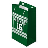 フォレストグリーンホワイトチームジャージカスタムー番号名 スモールペーパーバッグ (正面アングル)