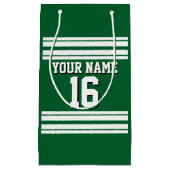フォレストグリーンホワイトチームジャージカスタムー番号名 スモールペーパーバッグ (正面)