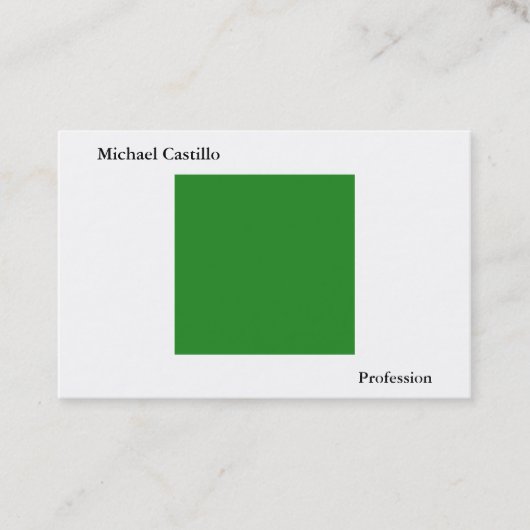 フォレストグリーンホワイトミニマリストモダンプレーンシンプル 名刺 (正面)