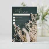 フォレストグリーンボー素朴ホフローラ結婚式RSVPカード 出欠カード (スタンド正面)