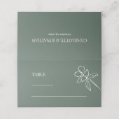 フォレストグリーンミニマルフローラ結婚ズ座席表 プレイスカード (外部開封)