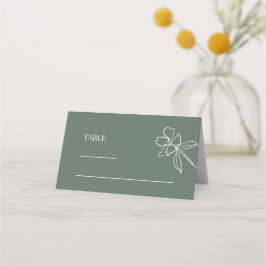 フォレストグリーンミニマルフローラ結婚ズ座席表 プレイスカード