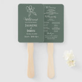 フォレストグリーンミニマルフローラ結婚ズ ハンドファン (正面&裏面)