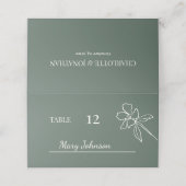 フォレストグリーンミニマルフローラ結婚ズ プレイスカード (外部開封)