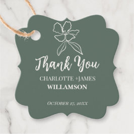 フォレストグリーンミニマルフローラ結婚式の引き出物 フェイバータグ