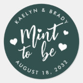 フォレストグリーンミントズパーソナライズされた結婚式の引き出物 ラウンドシール (正面)