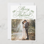 フォレストグリーンメリー&結婚した初めてのクリスマス写真 シーズンカード (正面)