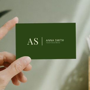 フォレストグリーンモスタイリッシュノグラムモダン 名刺