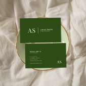 フォレストグリーンモスタイリッシュノグラムモダン 名刺