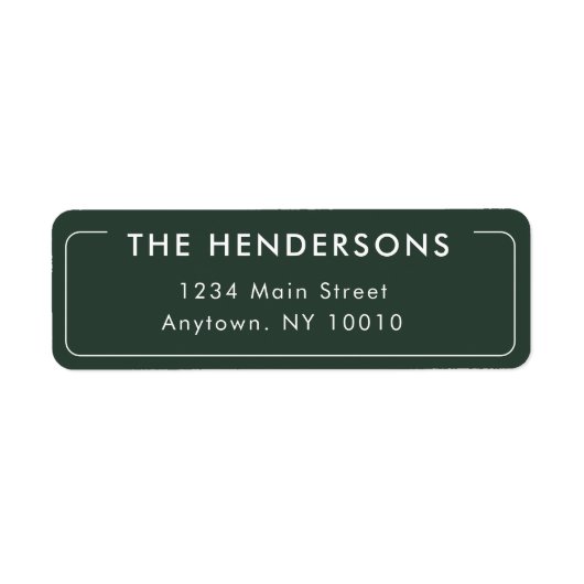 フォレストグリーンモダンフレーム差出人住所ラベル ラベル (正面)