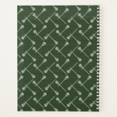 フォレストグリーンラクロスホワイトスティックパターン（の模様が）ある プランナー手帳 (裏面)