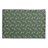 フォレストグリーンラクロスホワイトスティックパターン（の模様が）ある 枕カバー (裏面)