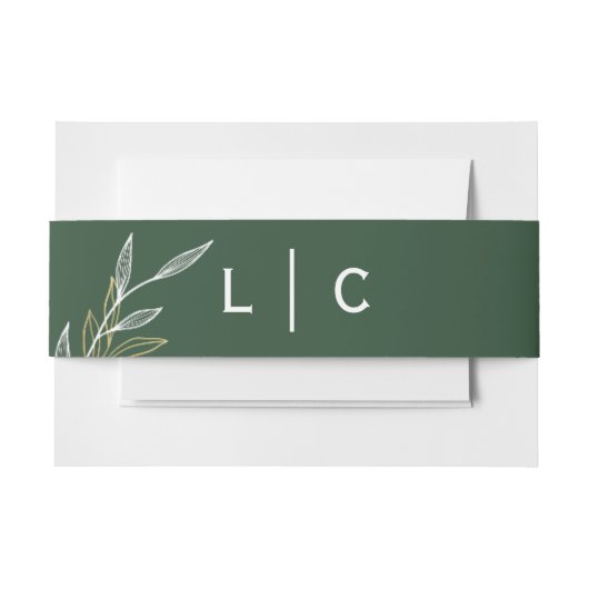 フォレストグリーンリーフベリーバンド招待状 招待状ベリーバンド (正面例)