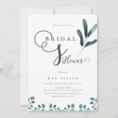 フォレストグリーンリーユーカリブライダルシャワー 招待状 (正面)