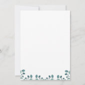 フォレストグリーンリーユーカリブライダルシャワー 招待状 (裏面)